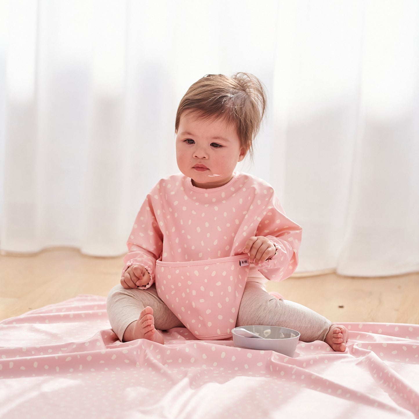 Long Sleeve Bib - Blush Spot