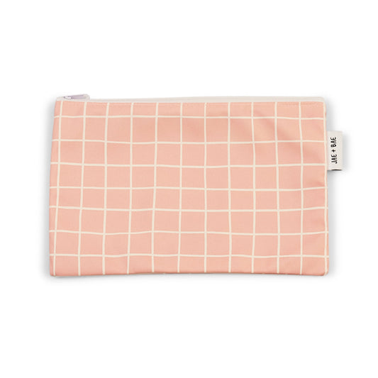 Waterproof Pouch - Peach Check